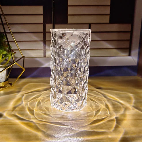 LED Crystal Rose Table Lamp – Elegant Bedside Night Light