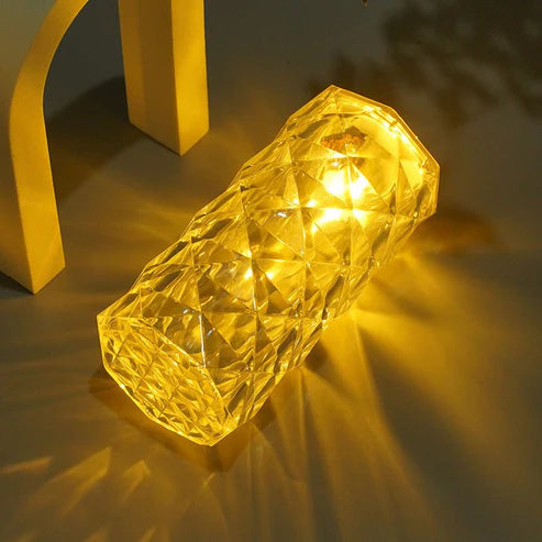 LED Crystal Rose Table Lamp – Elegant Bedside Night Light