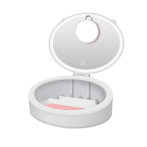 LED Mirror with Organizer – Makeup Station for Dorm or Home - MR RAK
