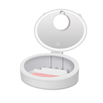 LED Mirror with Organizer – Makeup Station for Dorm or Home - MR RAK