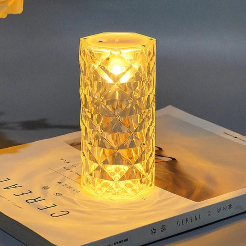 LED Crystal Rose Table Lamp – Elegant Bedside Night Light